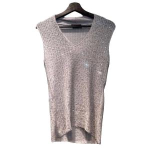 ノースリーブ ニット シルク混 M グレー GY99