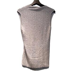 DONNA KARAN ノースリーブ ニット シルク混 M グレー GY99