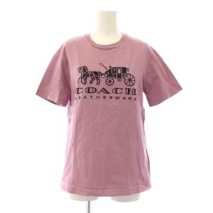 エバーグリーンホースアンドキャリッジTシャツ カットソー 半袖 クルーネック ロゴ 刺繍 ストレッチ S