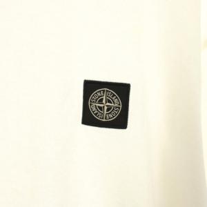STONE ISLAND ロンT Tシャツ カットソー クルーネック 長袖 ロゴ刺繍 XXL 白 ホワイト 黒 ブラック 721522713