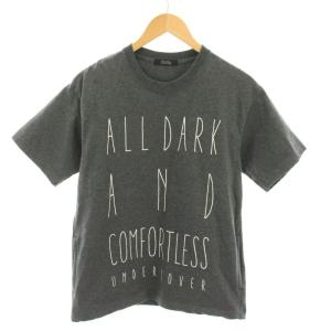 メッセージプリントTシャツ カットソー クルーネック 半袖 ロゴプリント 月バックプリント 1 グレー