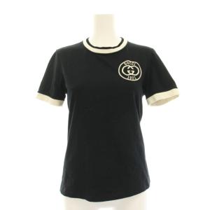 エンブロイダリー コットンジャージー Tシャツ XS ブラック