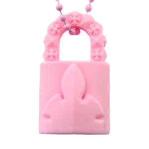 Rubber Padlock Flerknee Silicon Necklace