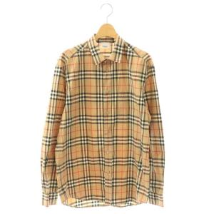 長袖シャツ ノバチェック M ベージュ