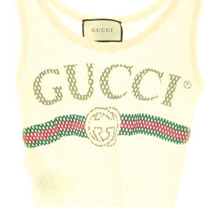 GUCCI ロゴメッシュタンクトップ オフホワイト 502139