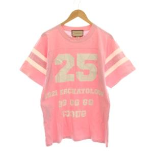 Tシャツ カットソー オーバーサイズ プリント 半袖 XXS ピンク 660744 /YM