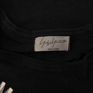 Yohji Yamamoto Tシャツ カットソー 半袖 プリント 3 黒 HY-T04-073 /KH