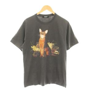 JUN TAKAHASHI 猫スカルプリント Tシャツ カットソー 半袖 1 チャコールグレー UA2B8801