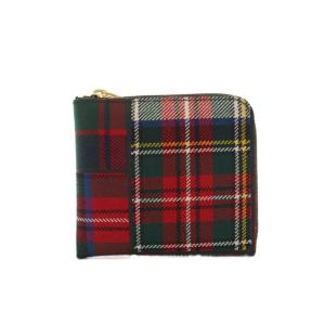 タータンチェックパッチワーク 財布 L字ファスナー 小銭入れ マルチカラー /YM