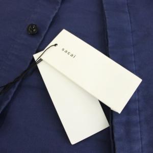 sacai 24SS モールスキンシャツ Moleskin Shirt 半袖 比翼ボタン タグ付き 3 紺 ネイビー