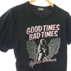 HYSTERIC GLAMOUR EAGLE FLY pt T-SH Tシャツ カットソー ロゴ S 黒 ピンク 白 /CX GY03