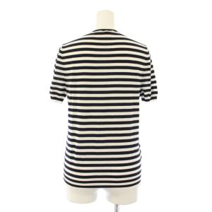 PRADA 23SS ボーダーニット カットソー 36 ブラック ホワイト P24V1D S231 12X9