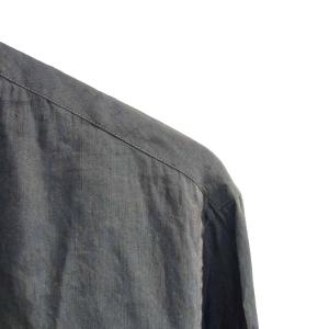 GIORGIO ARMANI リネンシルク シャツ 長袖 イタリア製 40 グリーン系 GY99
