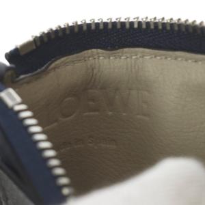 LOEWE フラグメントケース アナグラム レザー ネイビー シルバーカラー