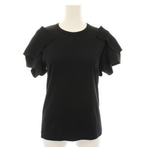 カットソー ブラウス Tシャツ クルーネック 半袖 ウール XS 黒 ブラック GR-T024 /YT
