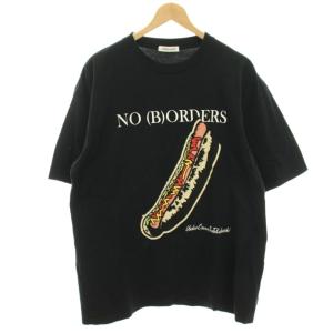 Tシャツ カットソー ホットドッグプリント 半袖 3 黒 ブラック UP1D9801 /HN