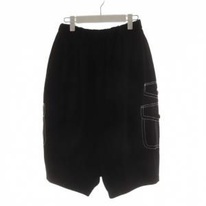 AD2009 サルエルパンツ ハーフパンツ イージーパンツ ステッチ XS 黒 ブラック GD-P020