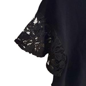 EPOCA カットソー ブラウス レース切替 半袖 40 紺 ネイビー BM