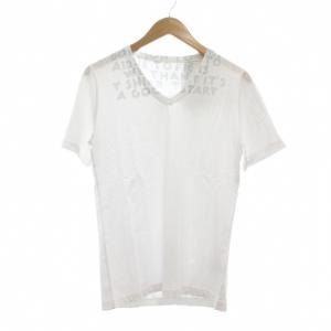 タグ付き エイズT Tシャツ 半袖 Ｓ 白 ホワイト Vネック プリント /MG GY11