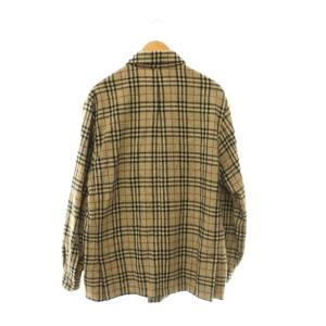 BURBERRY LONDON シャツジャケット ノバチェック ステンカラー ウール アンゴラ混 L ベージュ