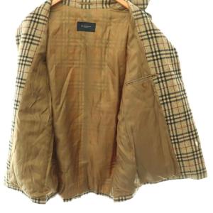 BURBERRY LONDON シャツジャケット ノバチェック ステンカラー ウール アンゴラ混 L ベージュ